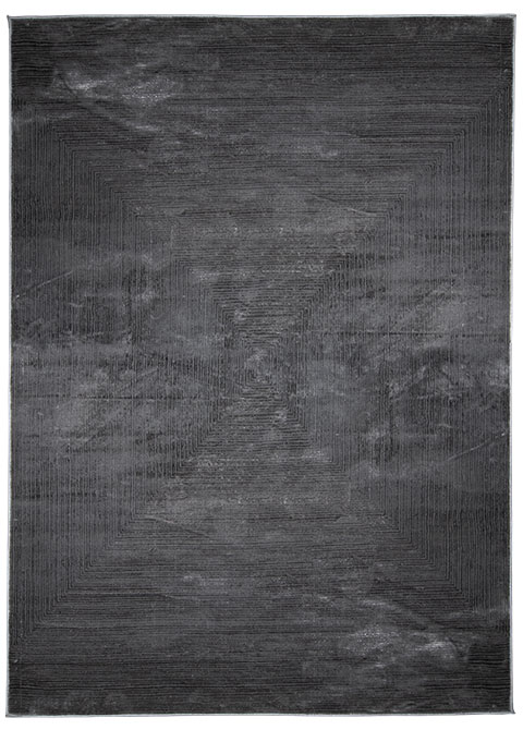 Tapete Moderno Gris Oscuro con Diseño Geométrico Concetrado