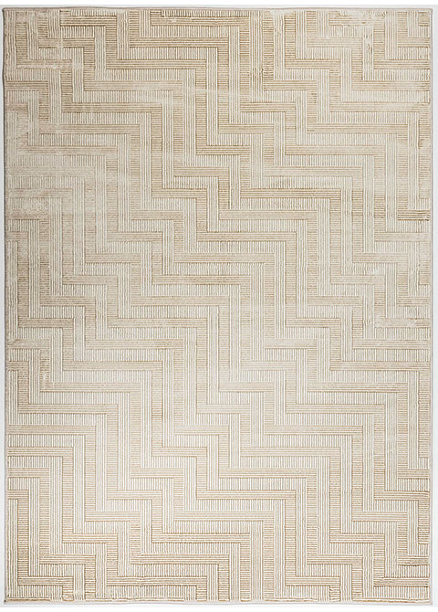 Tapete Moderno Neutro con Diseño Zigzag Texturizado