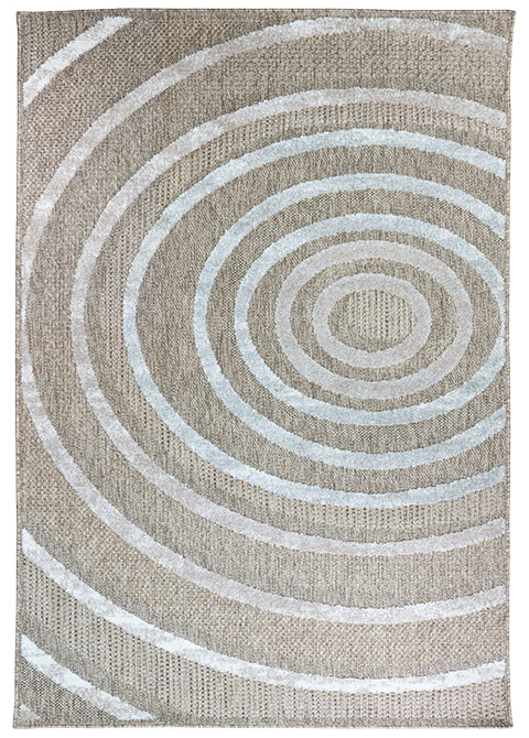 Tapete Moderno Neutro con Diseño Circular en Plata