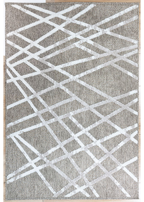 Tapete Moderno Neutro con Diseño Geométrico en Plata