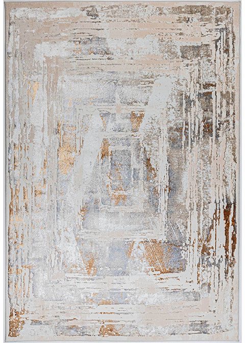 Tapete Moderno Neutro con Diseño Abstracto en Bronce