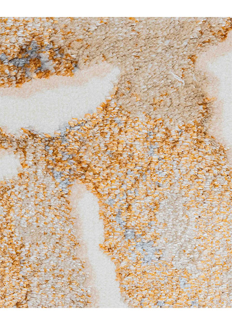 Tapete Moderno Neutro con Diseño Abstracto en Dorado