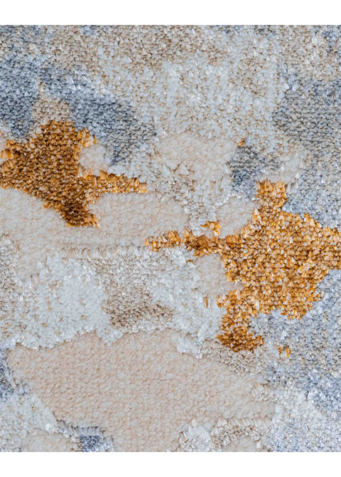 Tapete Moderno Neutro con Diseño Abstracto en Bronce