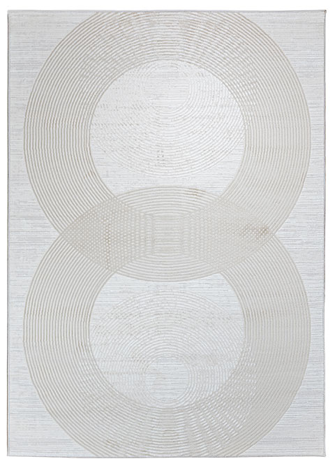 Tapete Moderno Neutro con Círculos Entrelazados Texturizados