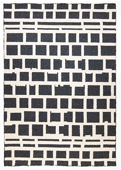 Tapete Moderno Neutro con Diseño Geométrico en Gris Oscuro