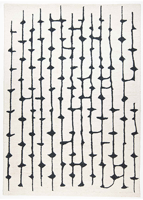 Tapete Moderno Neutro con Diseño Lineal en Gris Oscuro