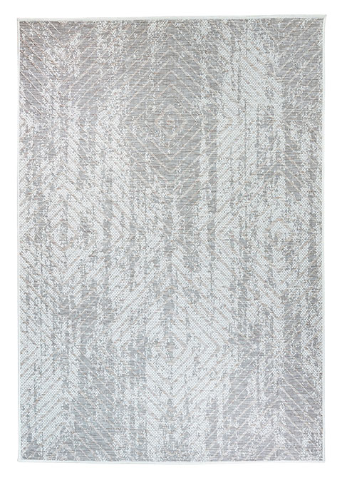 Tapete Moderno Gris con Diseño Geométrico Abstracto en Plata