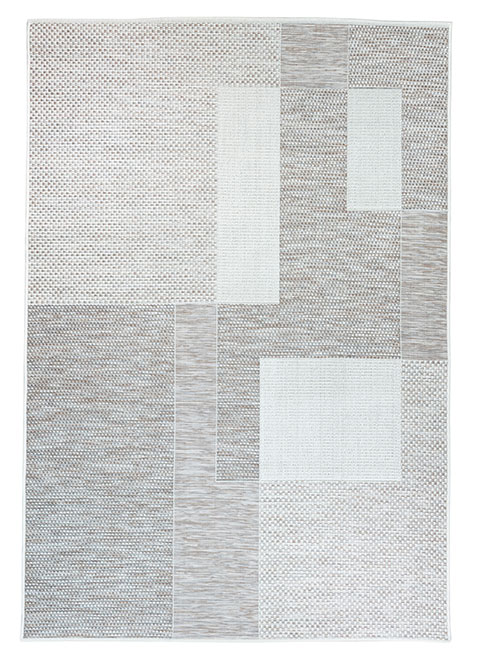 Tapete Moderno Neutro con Diseño Geométrico Contrastante