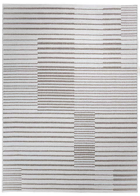 Tapete Moderno Neutro con Diseño de Rayas en Café