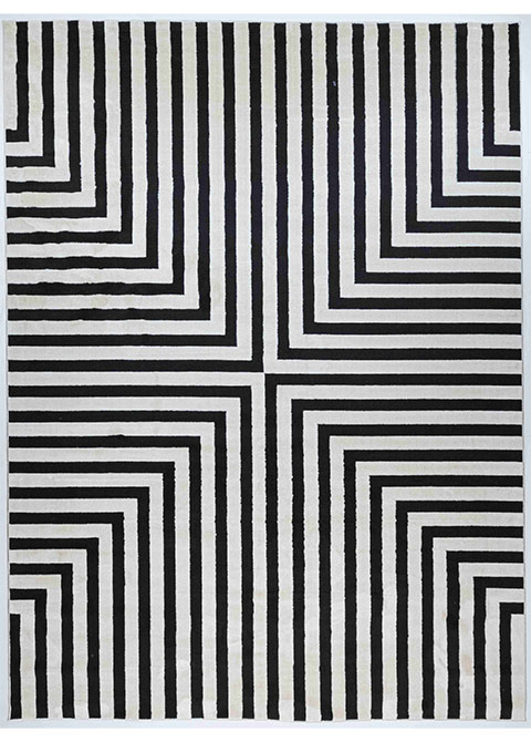 Tapete Moderno Neutro con Diseño Geométrico en Gris Oscuro