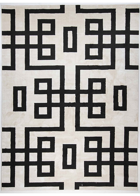 Tapete Moderno Neutro con Diseño Geométrico en Gris Oscuro