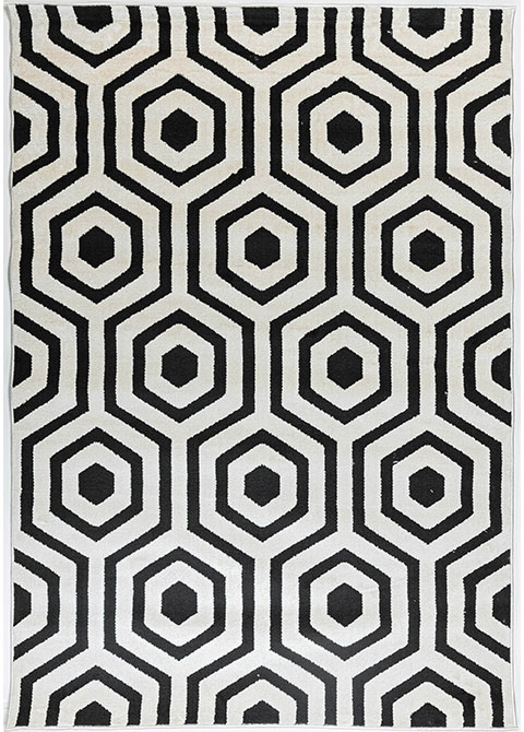 Tapete Moderno Neutro con Diseño Geométrico en Gris Oscuro