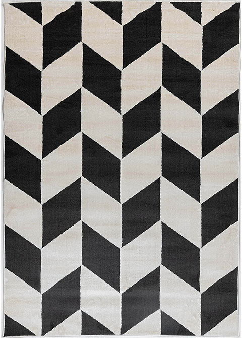 Tapete Moderno Beige con Diseño de Espiga en Gris Oscuro