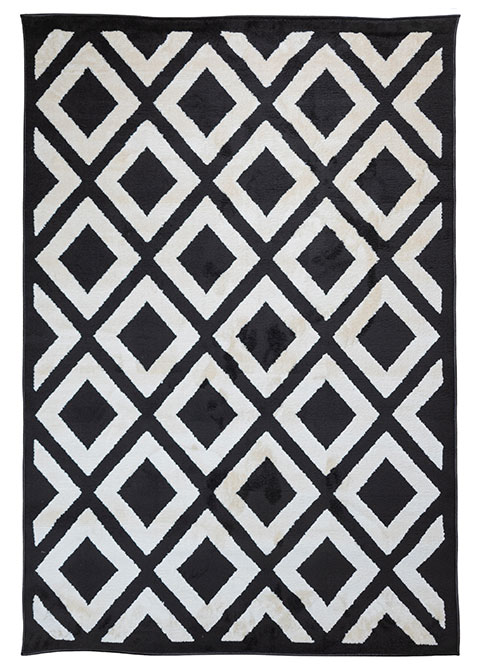 Tapete Moderno Gris Oscuro con Diseño de Diamantes en Neutro