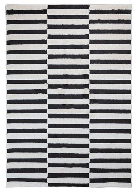 Tapete Moderno Neutro con Diseño a Rayas en Gris Oscuro