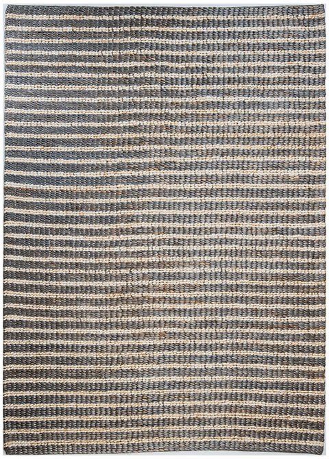 Tapete Moderno Gris Oscuro con Diseño de Rayas Beige