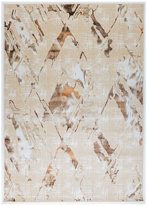 Tapete Moderno Beige con Diseño Abstracto en Café