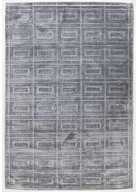 Tapete Moderno Gris con Diseño de Bloques Geométricos