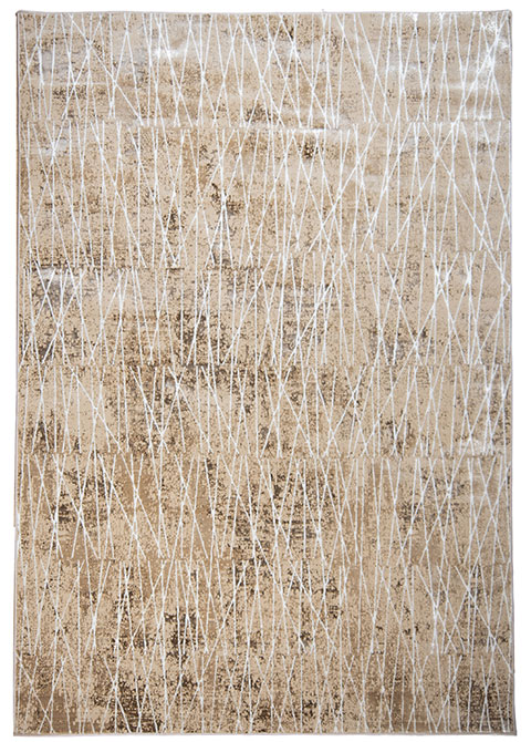 Tapete Moderno Neutro con Diseño Lineal en Blanco