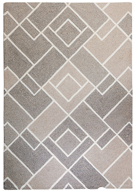 Tapete Moderno Neutro con Diseño Geométrico en Gris