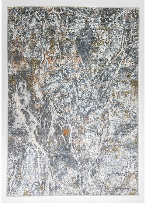 Tapete Moderno Gris con Diseño Abstracto en Color Bronce