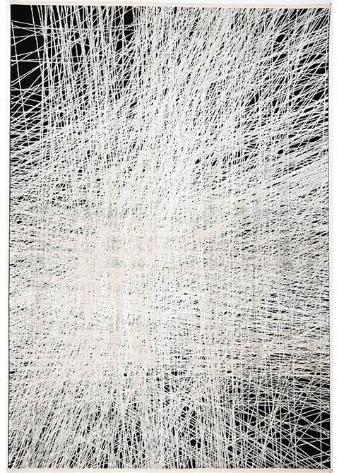 Tapete Moderno Gris Oscuro con Diseño Abstracto en Blanco