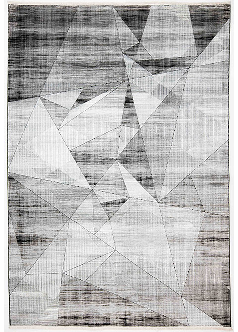 Tapete Moderno Gris con Diseño Geométrico en Gris Oscuro