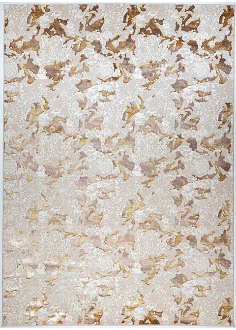 Tapete Moderno Neutro con Diseño Abstracto en Dorado