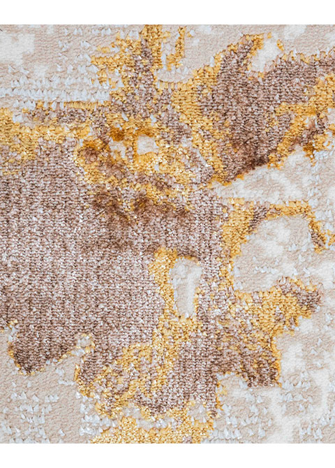 Tapete Moderno Neutro con Diseño Abstracto en Dorado