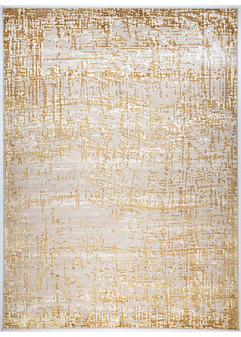 Tapete Moderno Neutro con Diseño Abstracto en Dorado