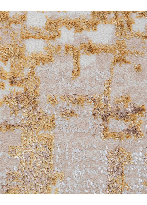 Tapete Moderno Neutro con Diseño Abstracto en Dorado