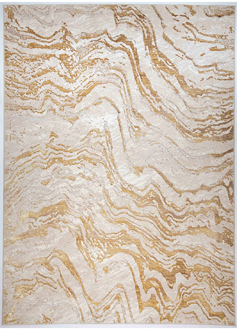 Tapete Moderno Neutro con Diseño de Vetas en Dorado
