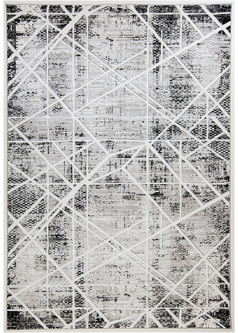 Tapete Moderno Gris con Diseño Geométrico en Gris Oscuro