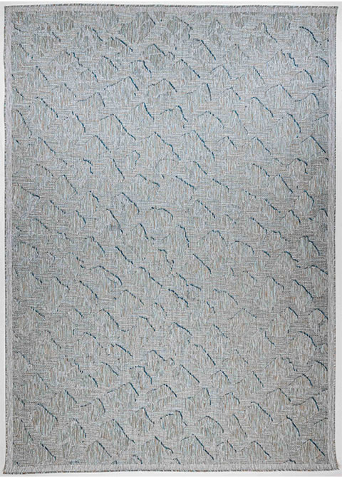 Tapete Moderno Gris con Diseño Geométrico en Azul para Sala