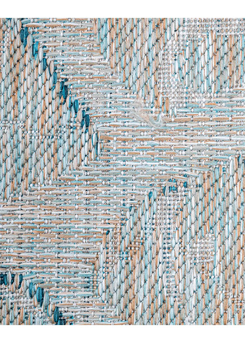 Tapete Moderno Gris con Diseño Geométrico en Azul para Sala