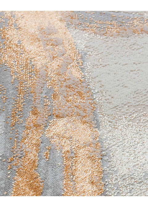 Tapete Moderno Neutro con Diseño Abstracto en Dorado