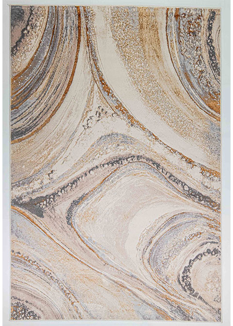 Tapete Moderno Neutro con Diseño de Remolinos en Café y Gris Oscuro