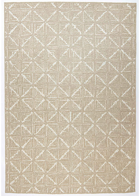 Tapete Moderno Beige con Diseño Geométrico para Sala y Recámara