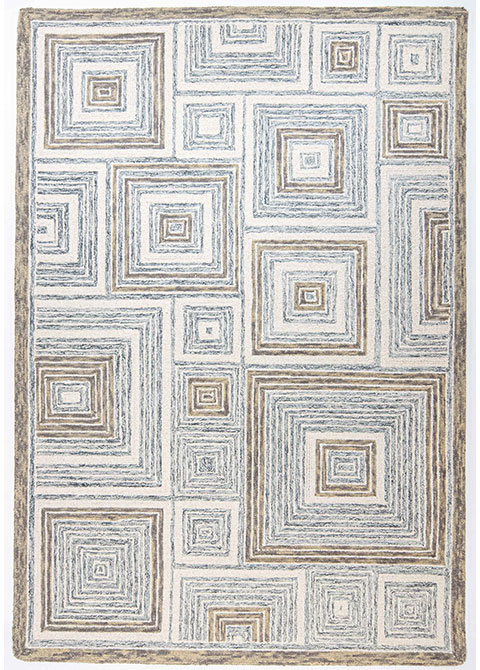 Tapete Moderno Neutro con Diseño Geométrico en Gris y Cafe