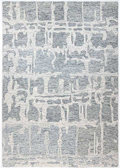 Tapete Moderno Azul con Diseño Abstracto en Neutro