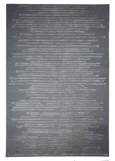 Tapete Moderno Gris con Diseño de Líneas Horizontales en Neutro