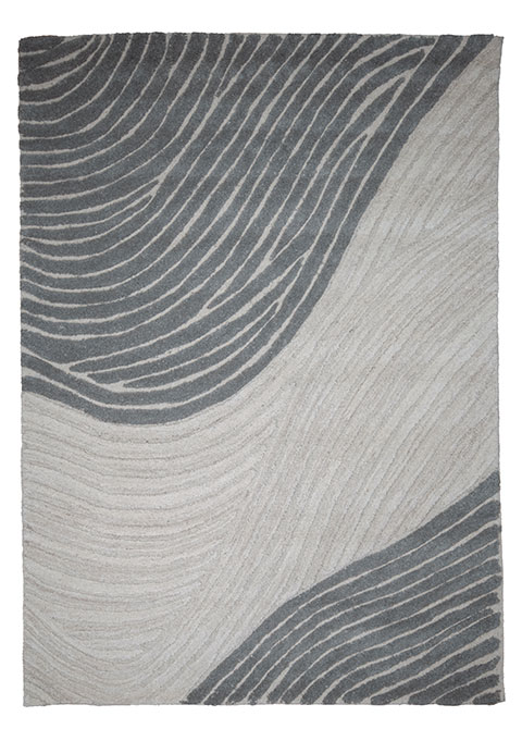 Tapete Moderno Neutro con Diseño Ondulado en Gris