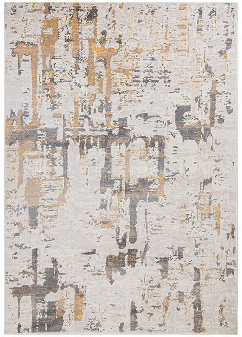 Tapete Moderno Neutro con Diseño Abstracto en Gris Oscuro y Dorado