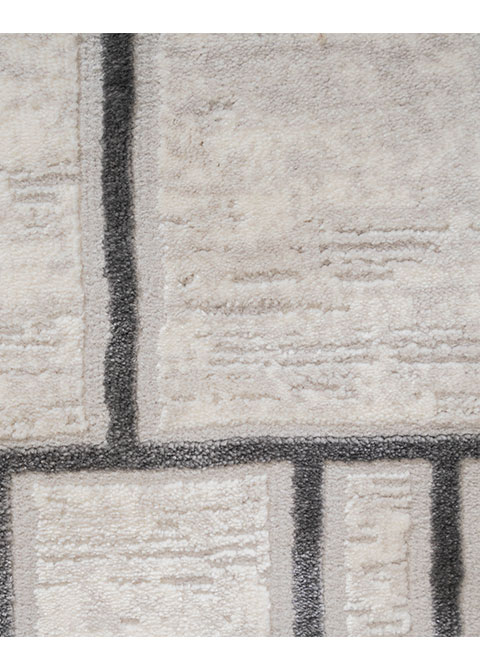 Tapete Moderno Neutro con Diseño Geométrico en Gris Oscuro