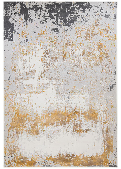 Tapete Abstracto Gris con detalles en Dorado y Gris Oscuro