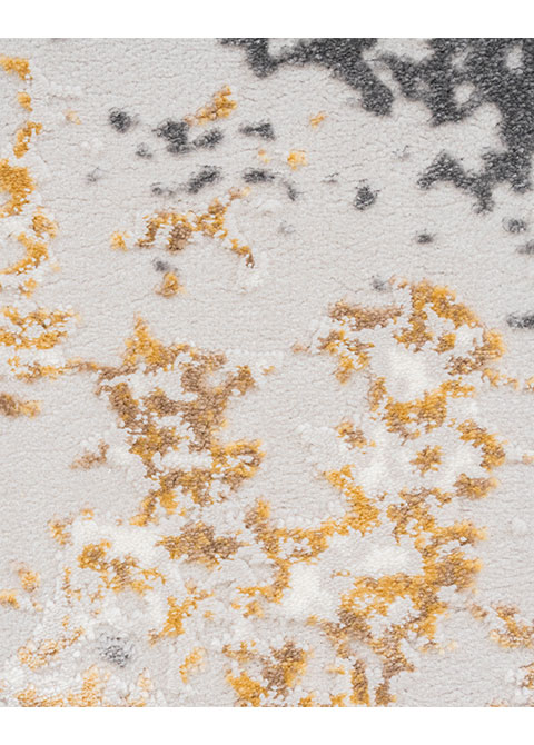 Tapete Abstracto Gris con detalles en Dorado y Gris Oscuro