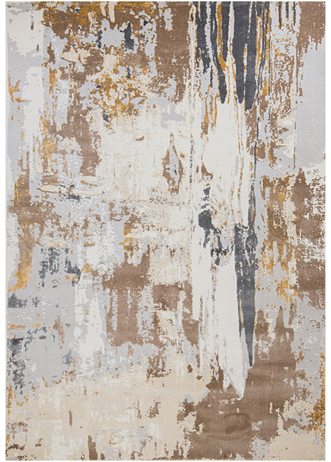 Tapete Abstracto Neutro con Pinceladas en Café y Gris Oscuro