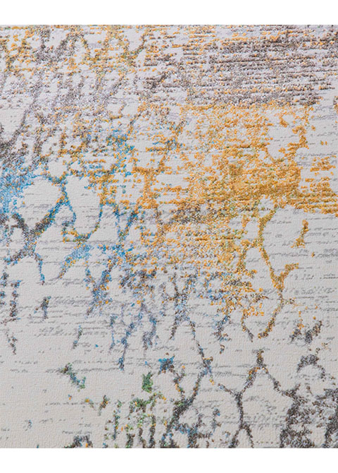 Tapete Moderno Neutro con Diseño de Malla en Dorado