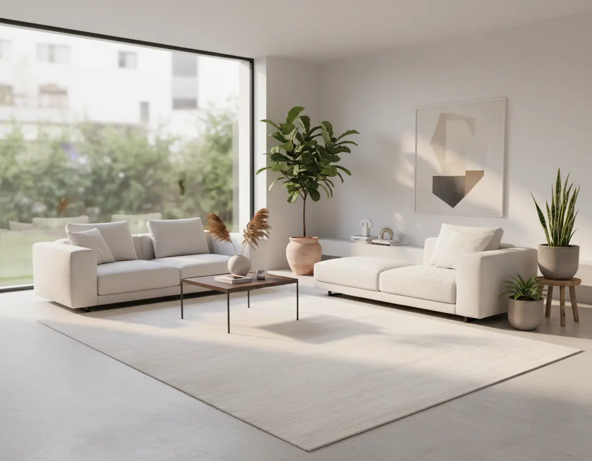 Tapete Moderno Neutro con Textura Suave y Acogedora Render