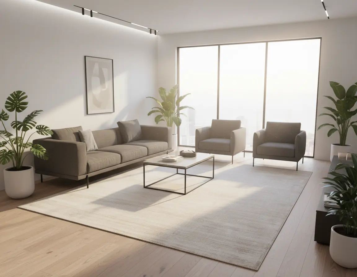 Tapete Moderno Neutro con Textura Suave Render